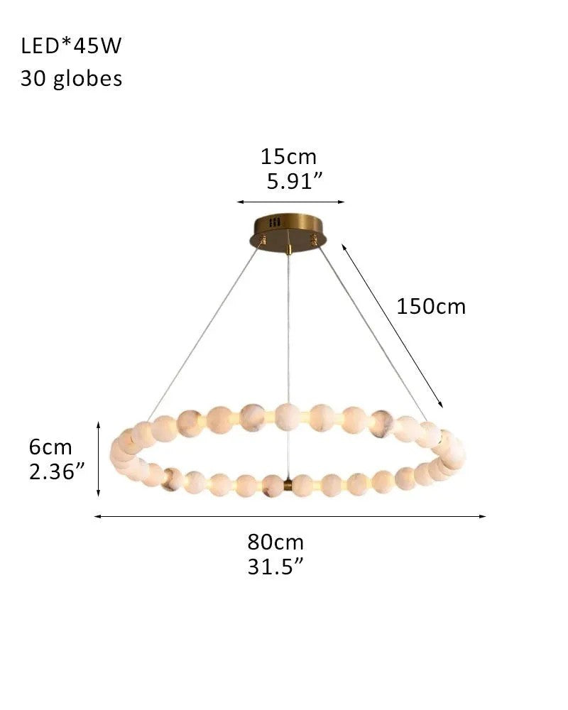 Alabaster Cirque Ring Chandelier