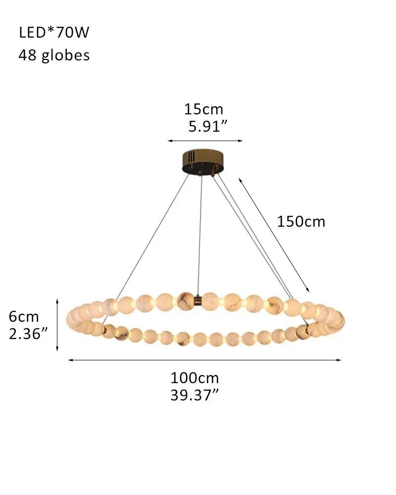 Alabaster Cirque Ring Chandelier
