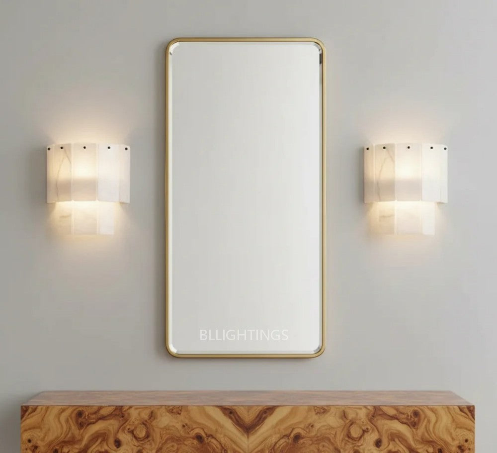 Alabaster Double Layered Wall Lamp