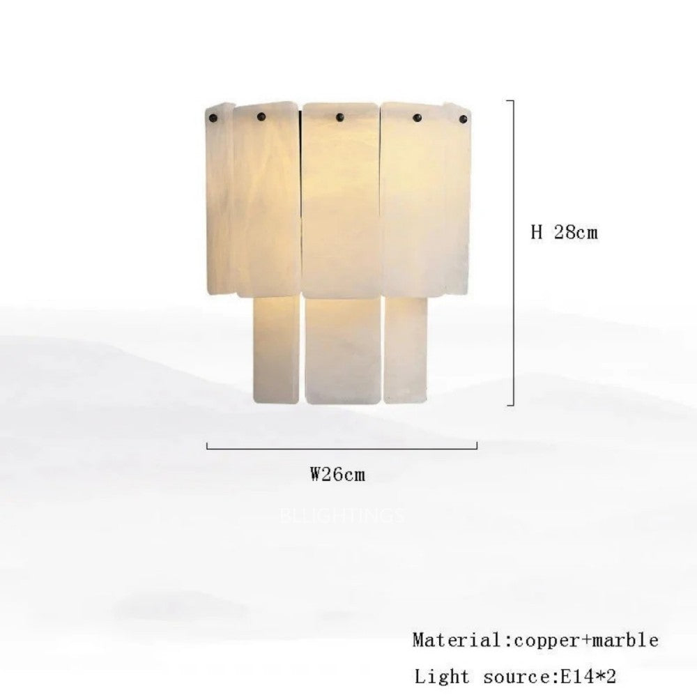 Alabaster Double Layered Wall Lamp