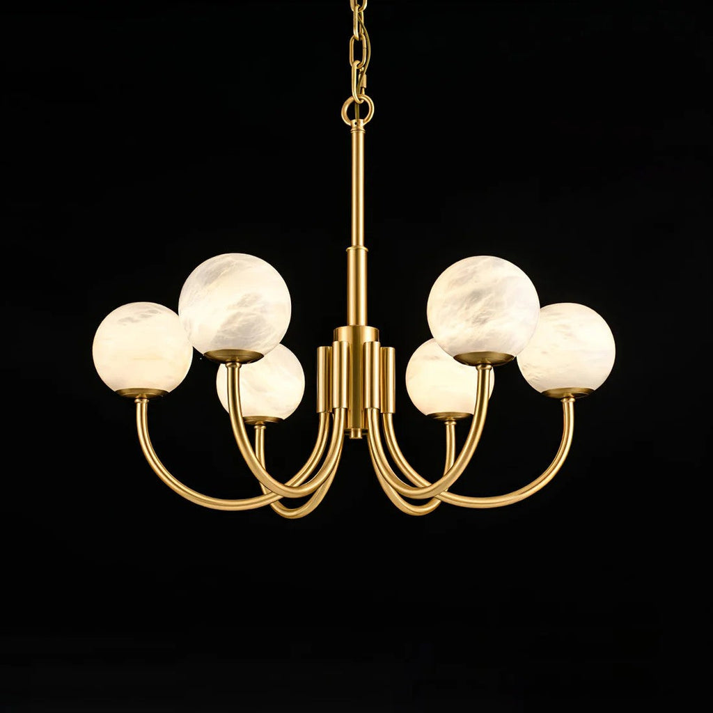 Alabaster 6‑10 Heads Globe Chandelier