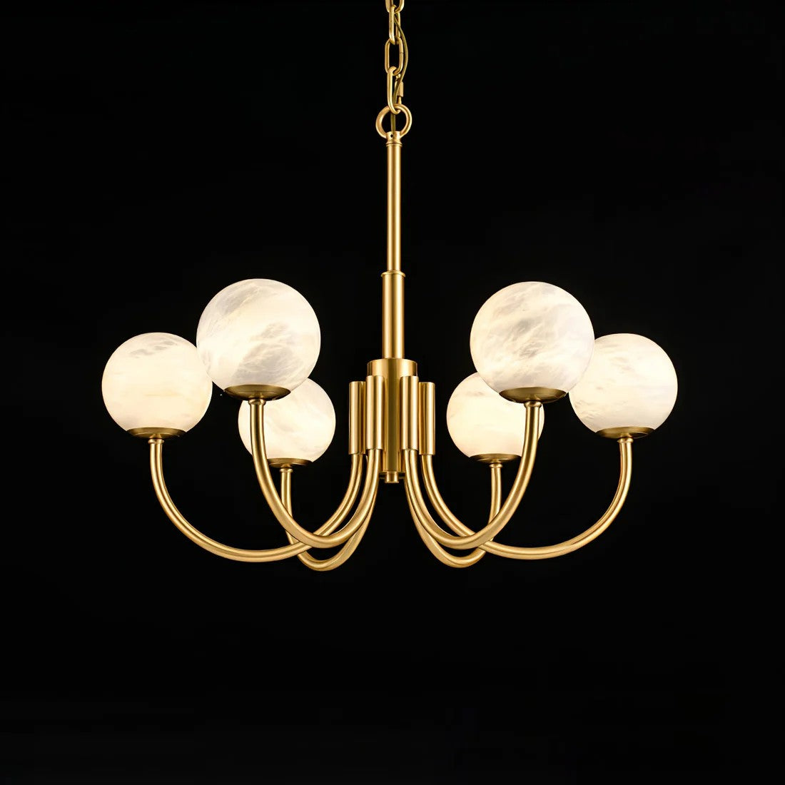 Alabaster 6‑10 Heads Globe Chandelier
