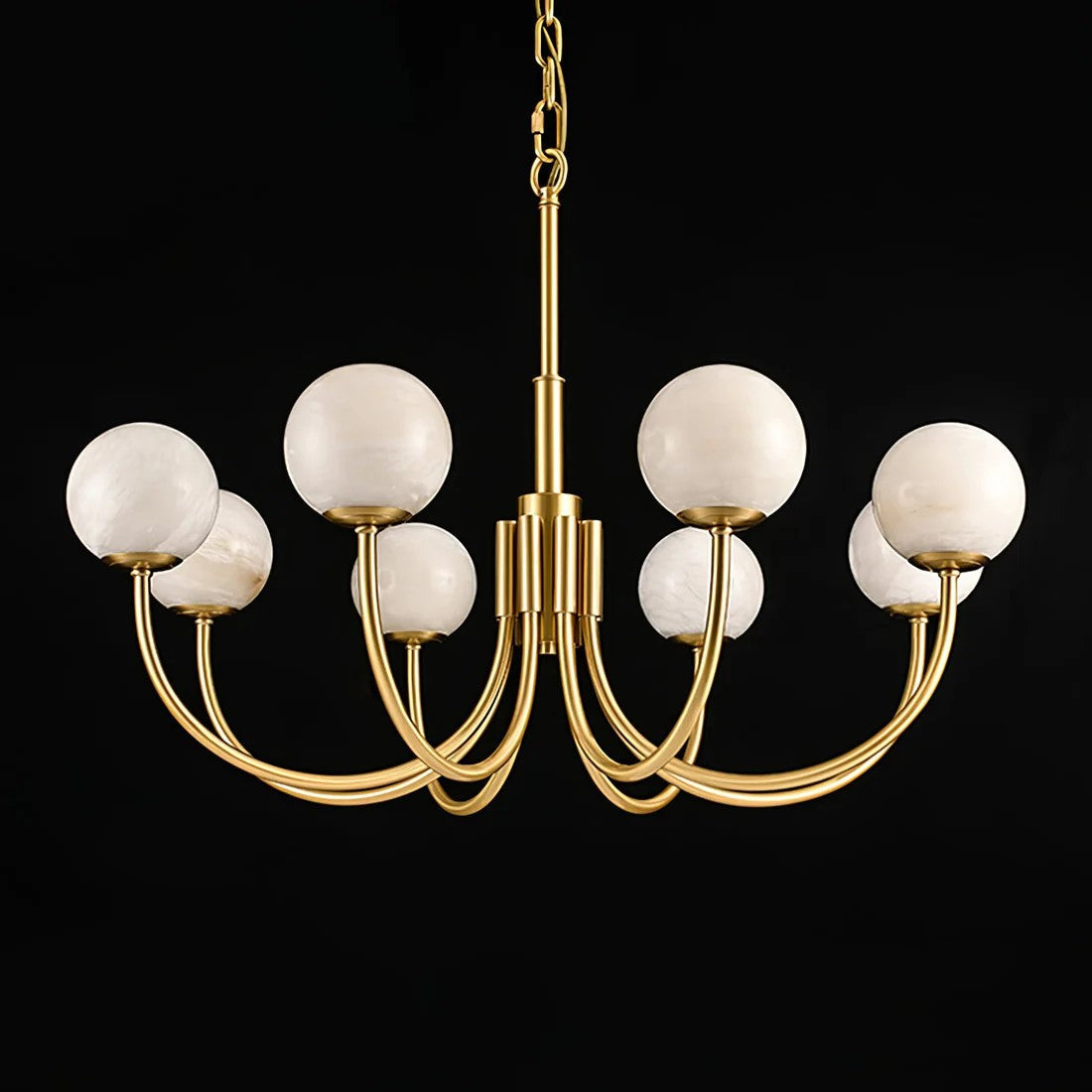 Alabaster 6‑10 Heads Globe Chandelier