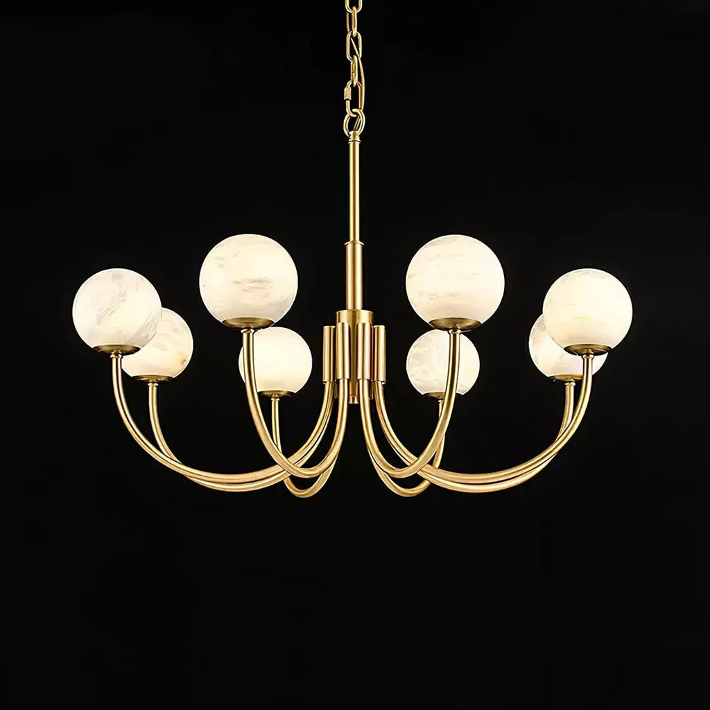 Alabaster 6‑10 Heads Globe Chandelier
