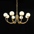Alabaster 6‑10 Heads Globe Chandelier