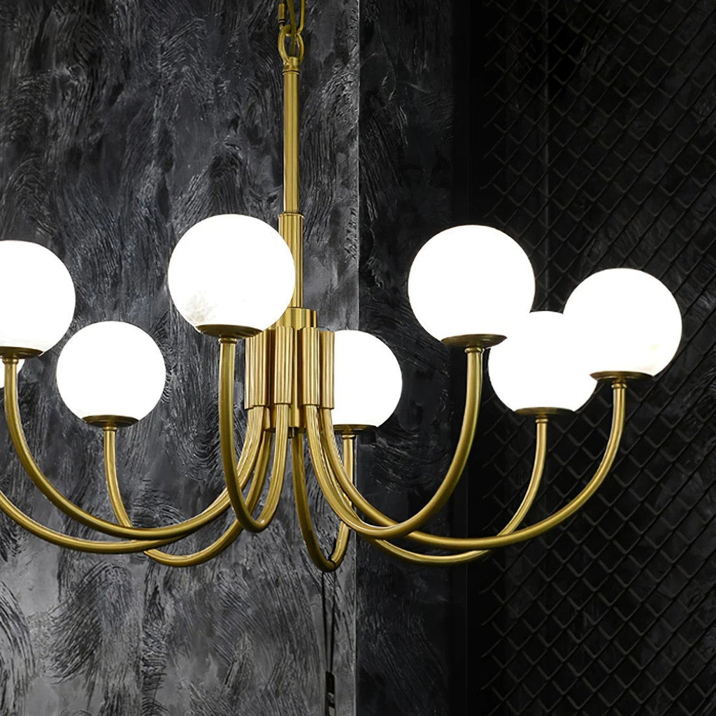 Alabaster 6‑10 Heads Globe Chandelier