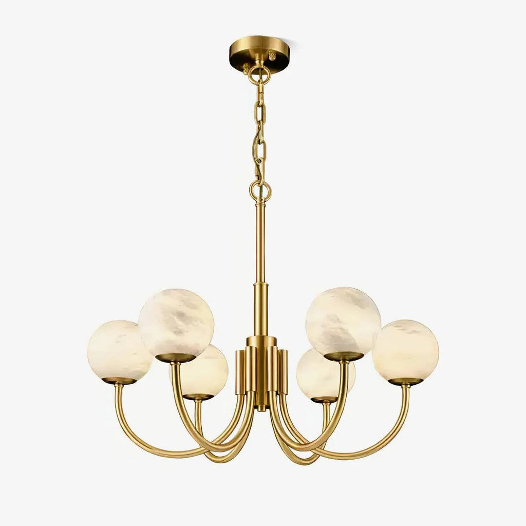 Alabaster 6‑10 Heads Globe Chandelier
