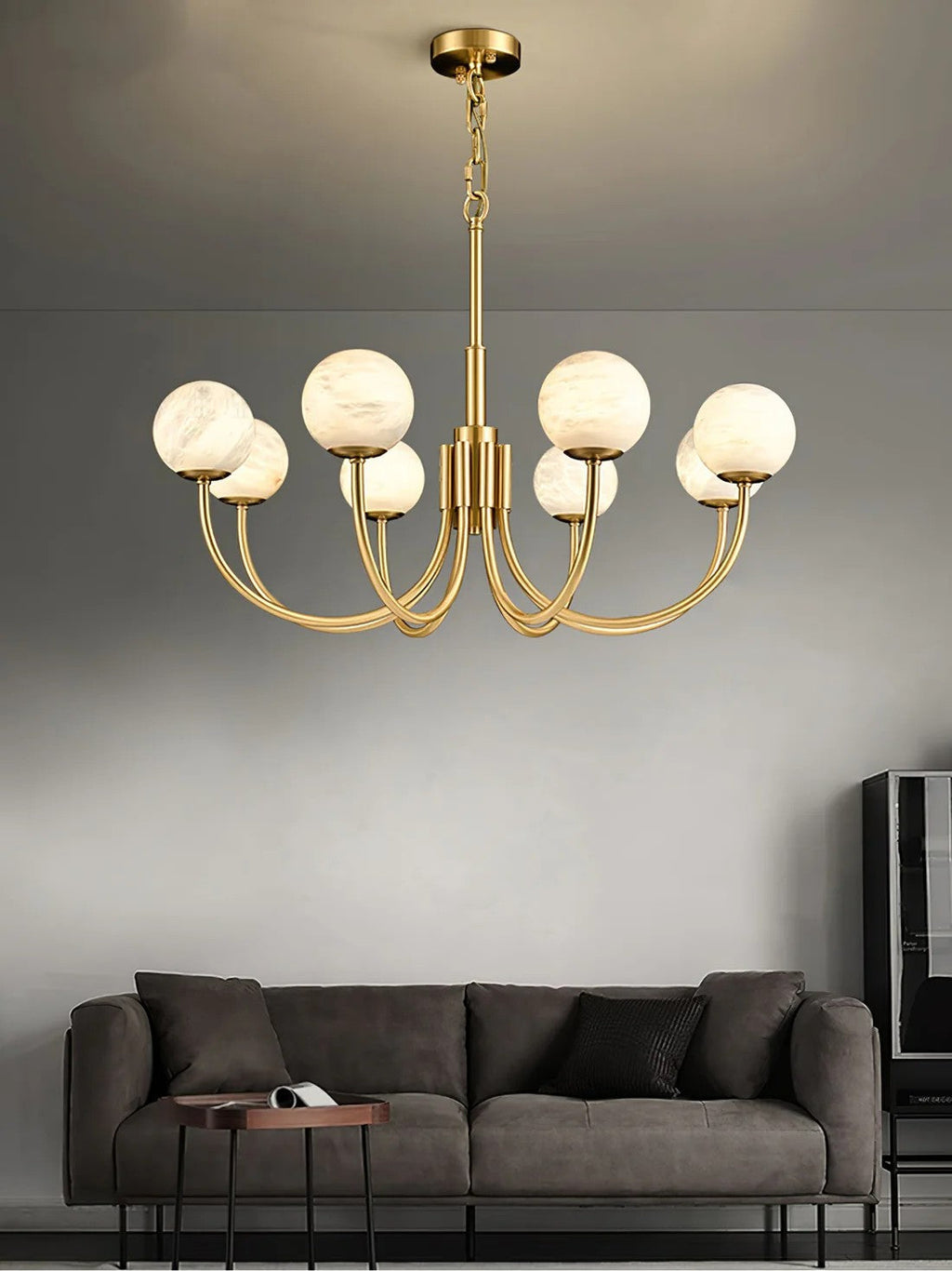 Alabaster 6‑10 Heads Globe Chandelier