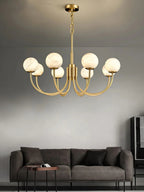 Alabaster 6‑10 Heads Globe Chandelier