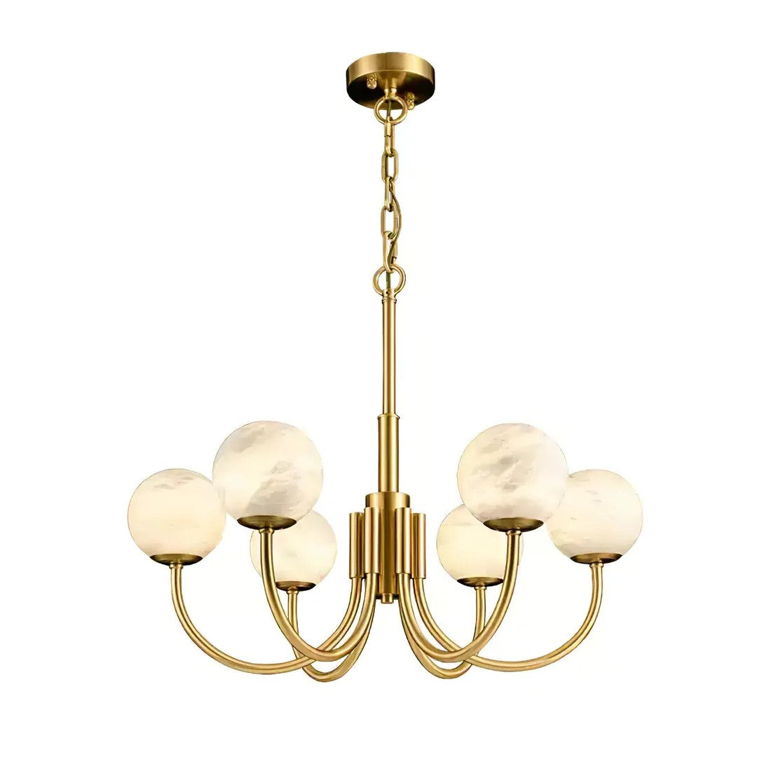 Alabaster 6‑10 Heads Globe Chandelier