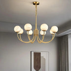 Alabaster 6‑10 Heads Globe Chandelier