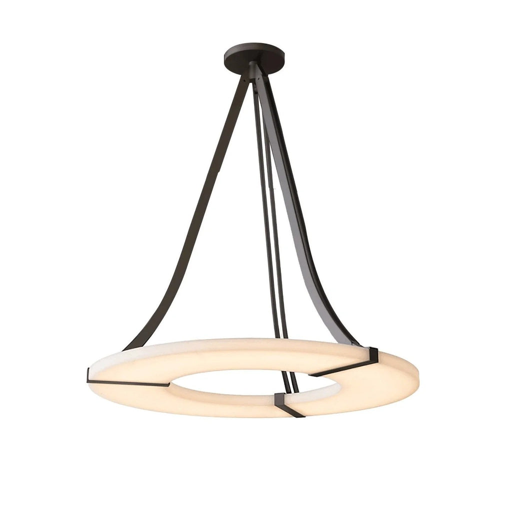 Halo Alabaster Pendant Light – Black & White LED Chandelier