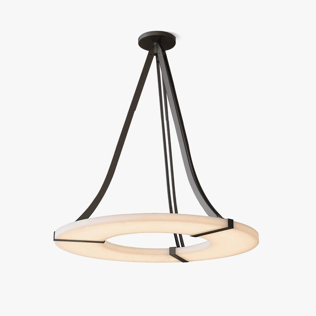 Halo Alabaster Pendant Light – Black & White LED Chandelier