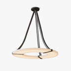 Halo Alabaster Pendant Light – Black & White LED Chandelier