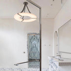Halo Alabaster Pendant Light – Black & White LED Chandelier