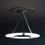 Halo Alabaster Pendant Light – Black & White LED Chandelier