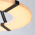 Halo Alabaster Pendant Light – Black & White LED Chandelier