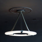 Halo Alabaster Pendant Light – Black & White LED Chandelier
