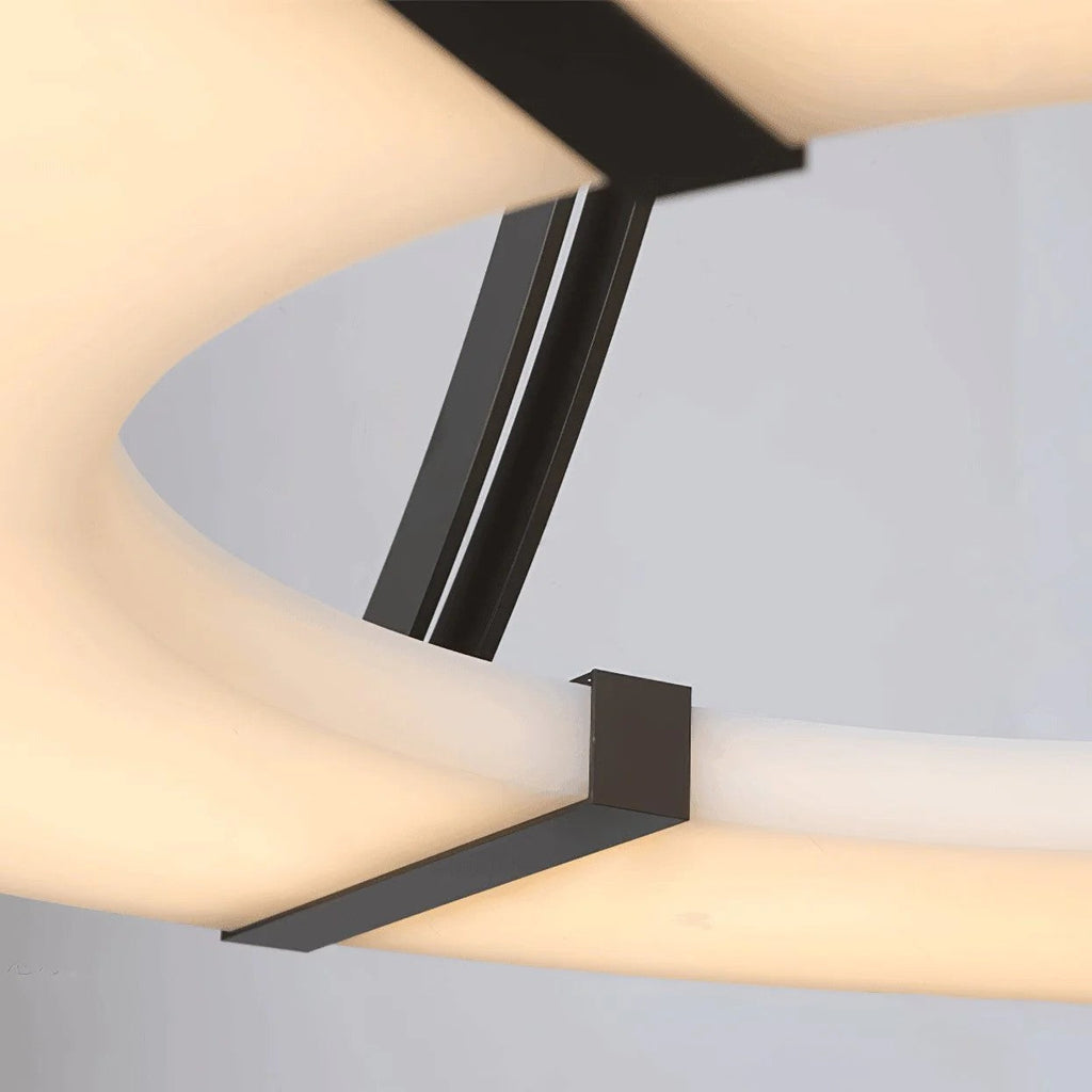 Halo Alabaster Pendant Light – Black & White LED Chandelier