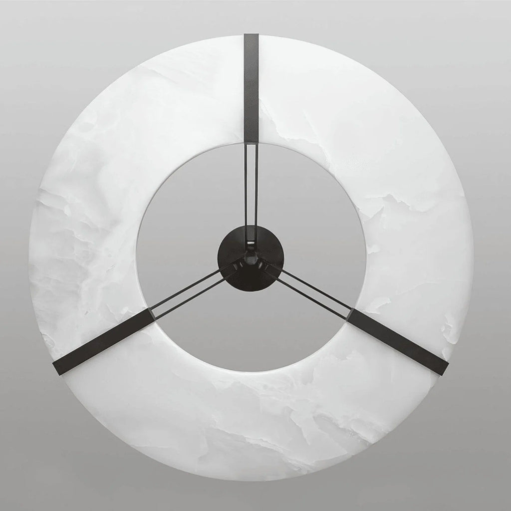 Halo Alabaster Pendant Light – Black & White LED Chandelier