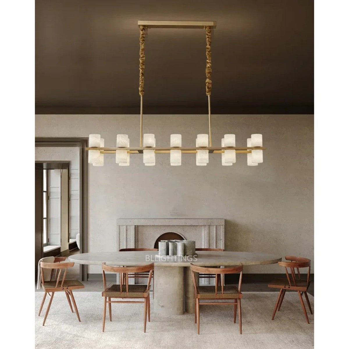 Alabaster Linear Chandelier