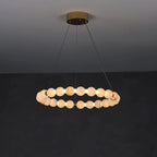 Orb Ring Alabaster Chandelier – Gold White, 23.6‑39.4 Diameters