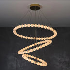 Orb Ring Alabaster Chandelier – Gold White, 23.6‑39.4 Diameters