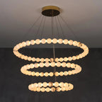 Orb Ring Alabaster Chandelier – Gold White, 23.6‑39.4 Diameters