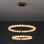 Orb Ring Alabaster Chandelier – Gold White, 23.6‑39.4 Diameters