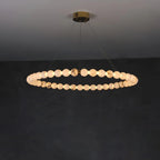 Orb Ring Alabaster Chandelier – Gold White, 23.6‑39.4 Diameters