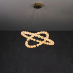 Orb Ring Alabaster Chandelier – Gold White, 23.6‑39.4 Diameters
