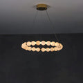 Orb Ring Alabaster Chandelier – Gold White, 23.6‑39.4 Diameters