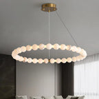 Orb Ring Alabaster Chandelier – Gold White, 23.6‑39.4 Diameters