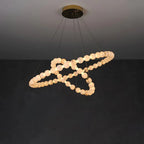 Orb Ring Alabaster Chandelier – Gold White, 23.6‑39.4 Diameters