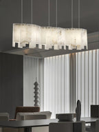 Alabaster Pendant Lamp with Gold & White Finish