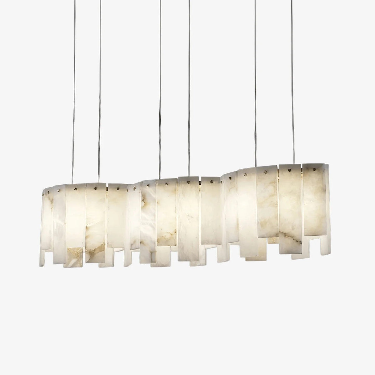 Alabaster Pendant Lamp with Gold & White Finish
