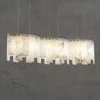 Alabaster Pendant Lamp with Gold & White Finish