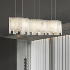 Alabaster Pendant Lamp with Gold & White Finish