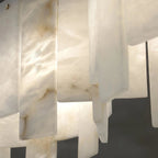 Alabaster Pendant Lamp with Gold & White Finish