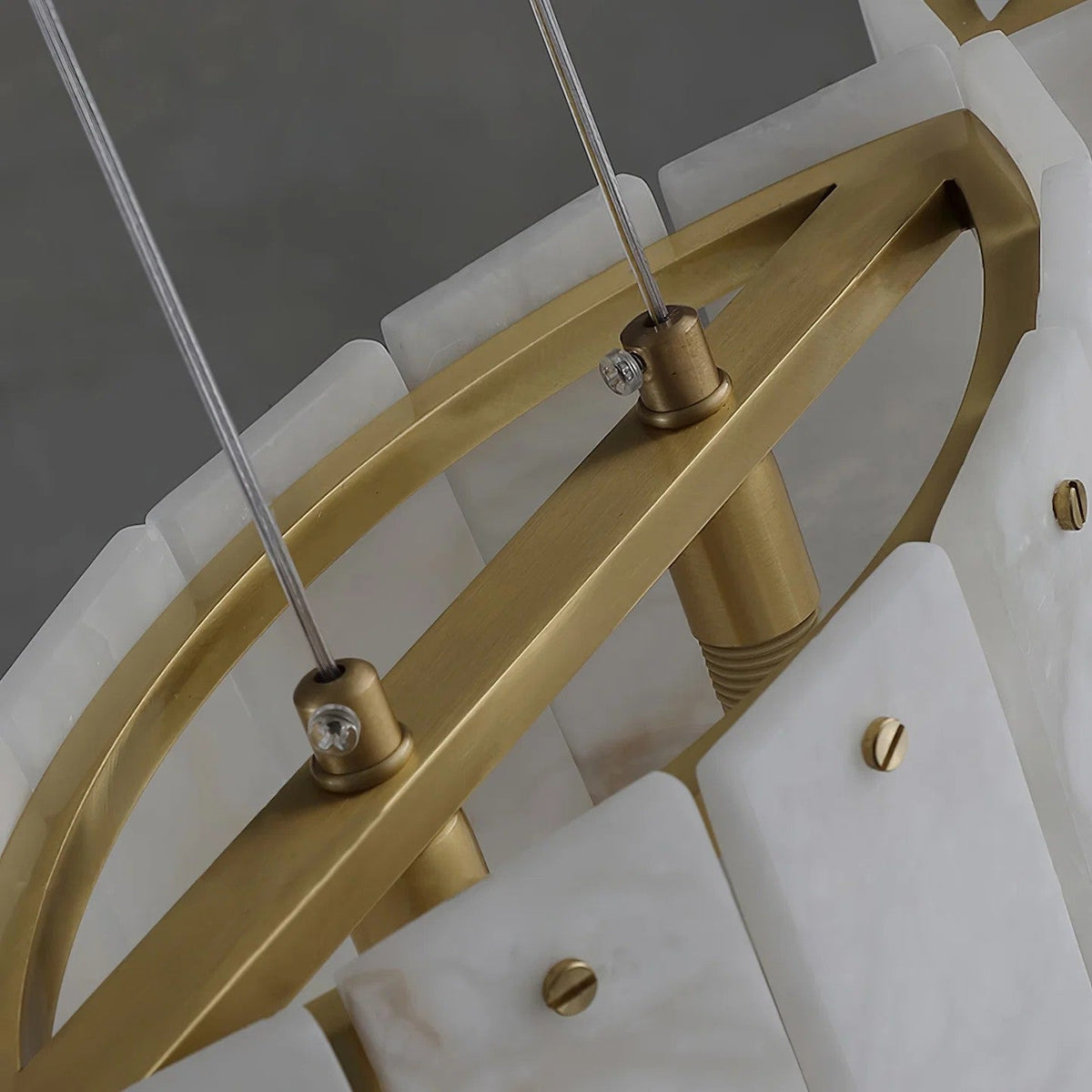 Alabaster Pendant Lamp with Gold & White Finish