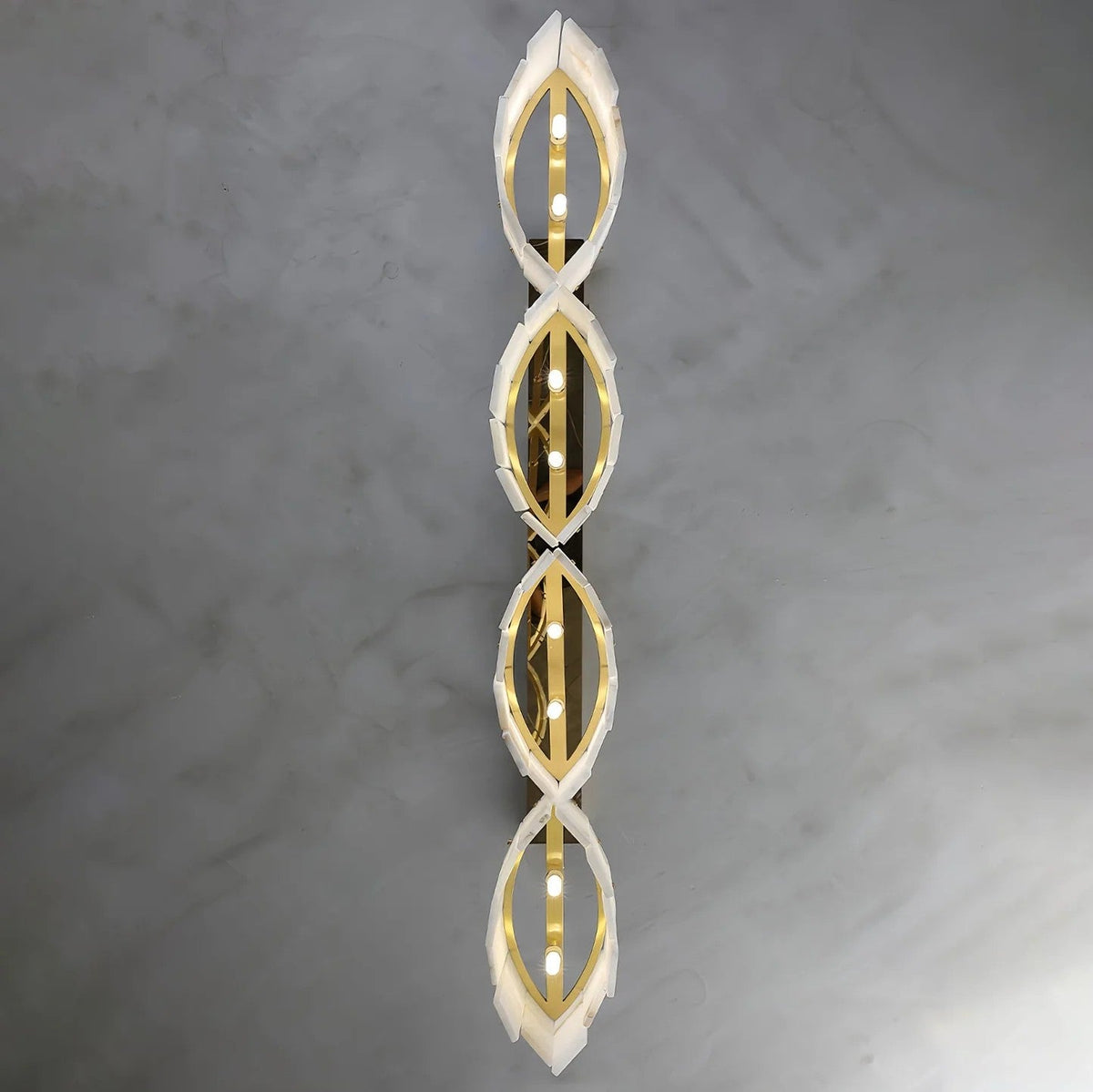 Alabaster Pendant Lamp with Gold & White Finish