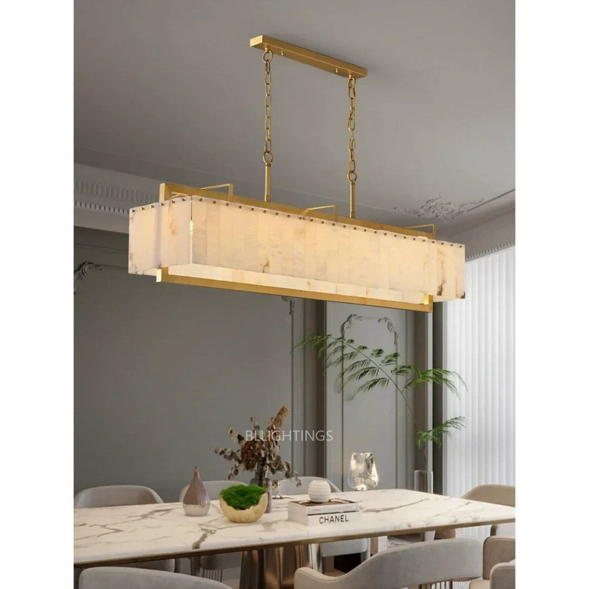 Alabaster Rectangle Chandelier