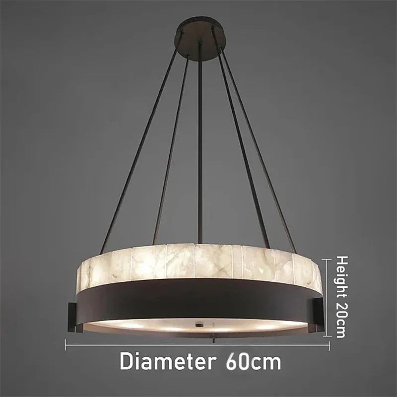 Alabaster Round LED Metal Chandelier