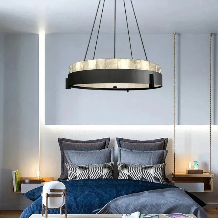 Alabaster Round LED Metal Chandelier
