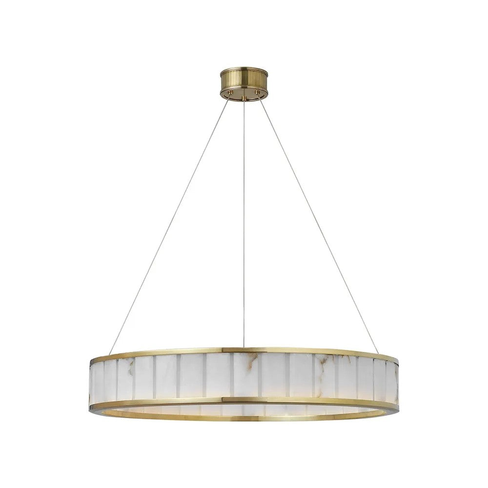 Alabaster Round LED Ring Chandelier 30"D