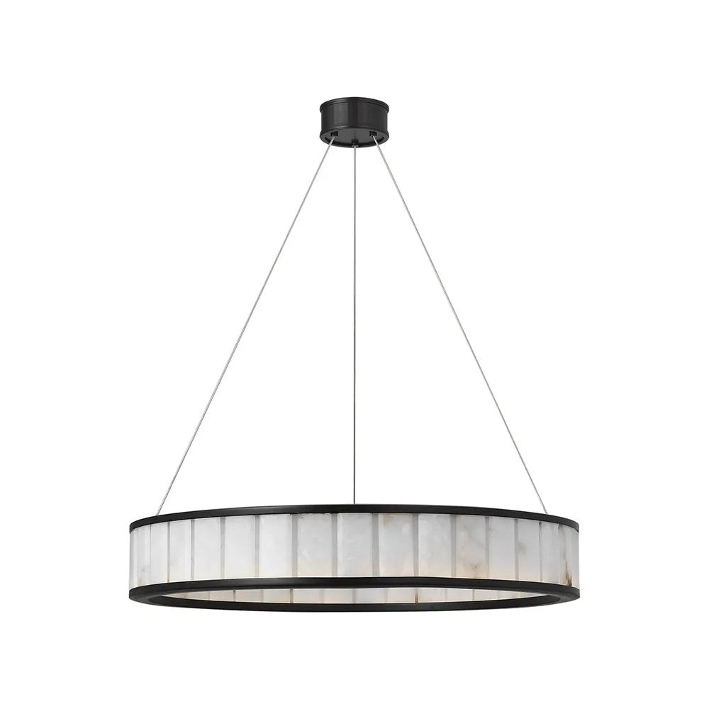 Alabaster Round LED Ring Chandelier 30"D