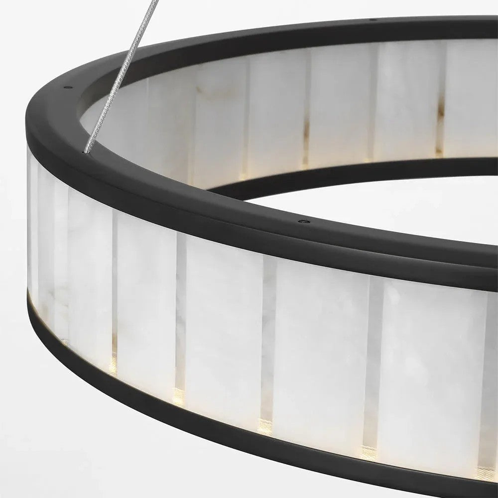 Alabaster Round LED Ring Chandelier 40"D