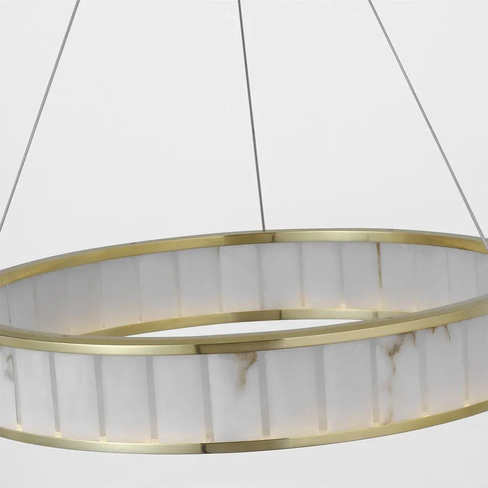 Alabaster Round LED Ring Chandelier 40"D