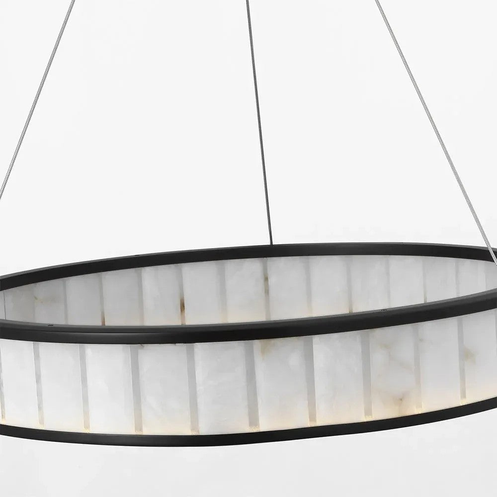 Alabaster Round LED Ring Chandelier 40"D