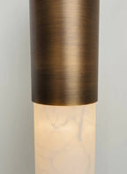 Alabaster Slim Brass Tube Wall Sconce
